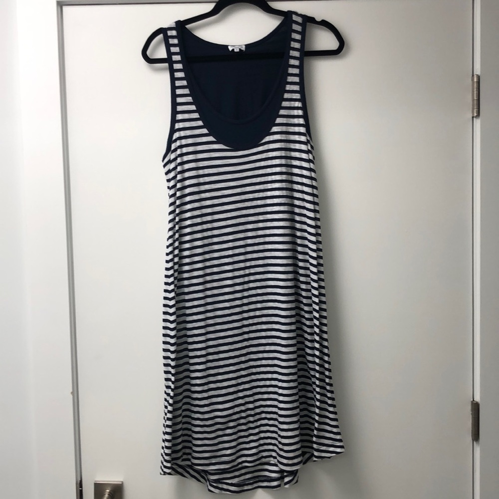 Splendid Women’s Blue and White Striped Sleeveless Dress - size Large